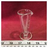 Glass Measuring Beaker (Vintage) (3 1/2" Tall)