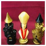 Lot Of 3 Ceramic Chess Piece Figurines (6" Tall)