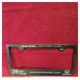 Moncton NB Honda License Plate Frame