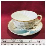 Painted Teacup & Saucer (Vintage)