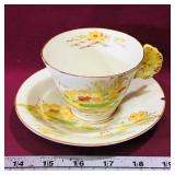 Painted Teacup & Saucer (Vintage)