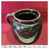 Pottery Bean Crock (Antique) (6" x 7")
