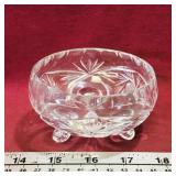 Pinwheel Lead Crystal Footed Dish
