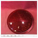 Large Red Glass Light Lens Cover (Vintage)