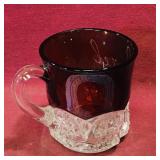 Ruby Colored Glass Cup (Antique) (3" Tall)