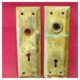 Lot Of 2 Metal Door Handle Plates (Vintage)