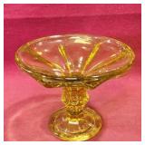 Amber Glass Pedestal Dish (Vintage)