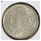 1951 Belgium 1 Franc Coin