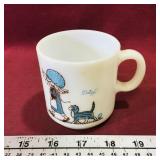 Daisy Milk Glass Mug (3" Tall)