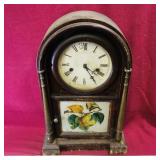 Wooden & Glass Gingerbread Clock (Antique)