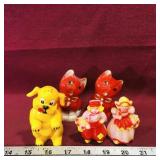 Lot Of 5 Plastic Salt & Pepper Shakers (Vintage)
