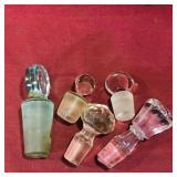 Lot Of 5 Glass Bottle / Decanter Stoppers