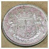 Silver 1952 Canadian 50 Cent Coin
