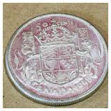 Silver 1958 Canadian 50 Cent Coin