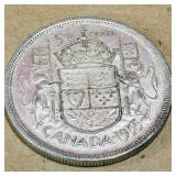 Silver 1955 Canadian 50 Cent Coin