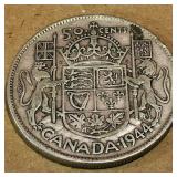 Silver 1944 Canadian 50 Cent Coin