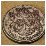 Silver 1945 Canadian 50 Cent Coin