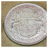 Silver 1951 Canadian 50 Cent Coin