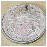 Silver 1949 Canadian 50 Cent Coin