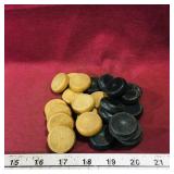 Set Of Wooden Checker Game Pieces (Vintage)