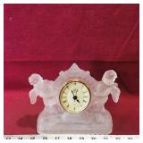 Glass Quartz Mantle Clock (Vintage)
