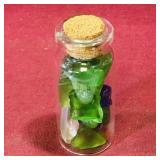 Small Vial Filled With Sea Glass