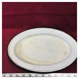 Enamelled Bread Plate (Vintage) (12" x 8 1/4")
