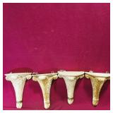 Set Of 4 Chalkware Wall Mount Shelves (Vintage)