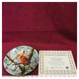 "The Cardinal" Decorative Plate / Certificate
