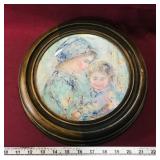 1973 "Colette & Child" Decorative Plate & Frame
