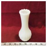 Milk Glass Flower Vase (6 1/4" x 2 1/2")