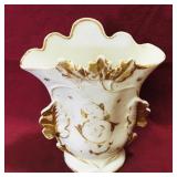 Ceramic Flower Vase (Vintage) (7 1/4" x 6")
