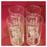 Set Of 4 Drinking Glasses (5" Tall)