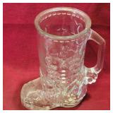 Glass Cowboy Boot Beer Mug (6 1/4" Tall)