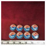Lot Of 8 Crystal Cream Soda Bottle Caps (Vintage)