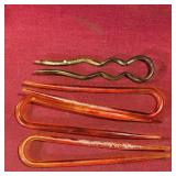 Lot Of 4 Hair Clips (Antique)