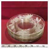 Set Of 7 Glass Flower Pattern Plates (8")