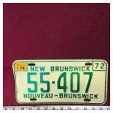 1972 New Brunswick License Plate