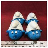 Lot Of 4 Smurf Heads (Vintage)