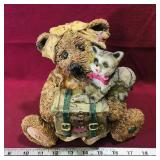 Resin Teddy Bear & Cat Coin Bank