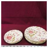 Lot Of 8 Johnson Bros. Rose Chintz Plates