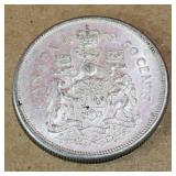 Silver 1959 Canadian 50 Cent Coin