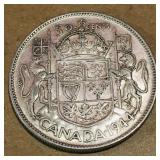 Silver 1944 Canadian 50 Cent Coin