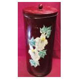 Large Painted Tin Container (Vintage)