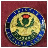 Thistle Curling Club St. John NB Enamelled Pin