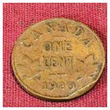 1920 Canadian 1 Cent Coin