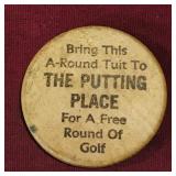 "The Putting Place" Wooden Token (Vintage)