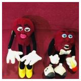 Lot Of 2 California Raisins Plush Bendy Figures