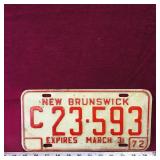 1972 New Brunswick License Plate