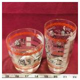 Lot Of 2 Liquor Drink Names Glasses